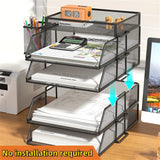 Gaeaspace  -  Metal Desktop File Shelf Organization Storage Multi-level Office Document Organizer Gadgets for Home Document Box Data Storage