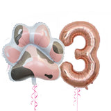 Gaeaspace  -  2Pcs/set Let's Pawty Big Dog Paw Aluminum Balloon 32inch Pink Black 1 2 3 4 Year Birthday Party Decor Balloon Baby Shower Globos