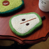 Gaeaspace  -  Handmade Wool Felt Fruit Coasters Apple Avocado Maple Leaves Cup Drink Support Pad Table Protection Mat Decoration Home Decor