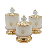 Gaeaspace  -  Exquisite Luxury Pearl Crystal Metal Jar Living Room Cotton Swab Box Candy Nut Storage Box Handicraft Decoration Jar Home Decor