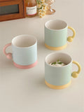 Gaeaspace  -  Korean Style Simple Ins Style Creative Mug Ceramic Frosted Matte Glaze Niche Couple Cup with Handle Household Milk Oatmeal Cup