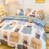 Gaeaspace  -   Bedding Set for Girl Boy Bedroom KIDS Modern Comforter Duvet Cover Flat Sheet Pillowcase  Home Textile Soft Bed Linen