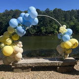 Gaeaspace  -  128pcs Pastel Blue Yellow Balloon Garland Arch Kit White Sand Balloons for Baby Shower Bear Birthday Bridal Party Decorations