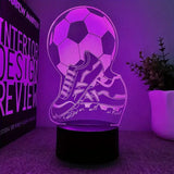 Gaeaspace  -  1pc Football  3D Night Light, 3D Optical Illusion Lamp With Touch, 7-Color Changing Ambient Light For Bedroom