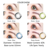 Gaeaspace  -  1Pair Color Contact Lenses For Eyes Blue Green Beauty Pupils Natural Contact Lenses Dawn Series Makeup Lens With Case