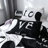 Gaeaspace  -  Brushed Printed Lovers Duvet Cover Set Queen Size Couple Bedding Set Double Bed Quilt Cover and Pillowcase Bedding Sets No Sheet