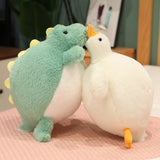 Gaeaspace  -  Cute Fat Dinosaur Swan Plush Toy White Swan Throw Pillow Cushion Stuffed Dinosaur Soft Doll Kids Toys Birthday Gift for Children