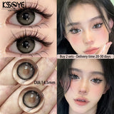 Gaeaspace  -  2PCS Contact Lenses with Degree -0.00 to-8.00 Blue Eye Green Korea Lens Purple Black Makeup Beauty Pupils Fast Delivery