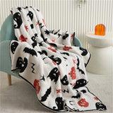 Gaeaspace  -  Halloween Knitted Blanket Portable Sofa Blankets for Bed Office Napping Throw Blanket Shawl Home Bedroom Decor Camping Bed Cover