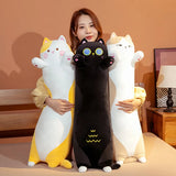 Gaeaspace   -  Long Black Cat Pillow Cute Big Size Animals Plushes Cat Throw Pillow Cushion Home Decor Kids Toys