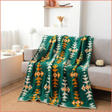 Gaeasapce  -  Ins Ethnic Knitted Thread Blanket Half-side Velvet Nordic Fabric Sofa Towel Jacquard Modern Simple Skin-friendly Soft Nap Blanke