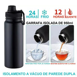 Gaeaspace  -  1pc 32oz 1000ml Insulated Water Bottle Portable Stainless Steel Sports Cup Thermos Tumbler Coffee Travel Mug Vacuum Bottle