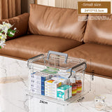 Gaeaspace  -  Transparent Household Portable Storage Box Desktop Clutter Storage Box Snacks Toys Storage Container Large Capacity Box