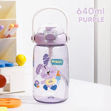 Gaeaspace  -  640ML Cute Cartoon Water Bottle With Handle Dinosaur Kids Plastic Cup Portable Kettle For Outdoor Children Water Cups BPA Free