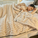 Gaeaspace  -  Coral Velvet Autumn Winter Blanket Sofa Air Conditioning Single Double Soft Flannel Fleece Blankets for Warm Sleeping Quilt