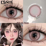 Gaeaspace  -  1 Pair New Style Colored Contact Lenses with Diopter Myopia Eyes Pink Contacts Lens Beauty Puppiletes Makeup Yearly