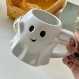 Gaeaspace  -  Cute Ghost Water Cup Breakfast Milk Cup Creative Ceramic Mug Afternoon Tea Coffee Cup Household Drinking Halloween Gift