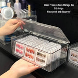 Gaeaspace  -  Clear Press On Nails Storage Box Nail Art Display Box Fake Nail Art Organizer Holder for Nail Salon Portable Craft Storage Box