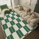 Gaeaspace  -  Green Living Room Decoration Carpet French Retro Bedroom Bedside Soft Carpets Home Study Room Cloakroom Non-slip Washable Rug