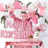 Gaeaspace  -  Pink Happy Birthday Foil Balloons Princess Party Decorations Adult Kids Girl 1 2 3 4 5 6 7 8 9 10 15 25 30 35 40 50 60 Year Old