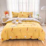 Gaeaspace  -  Bedding Set with Flowers, 100% Cotton, Skin Friendly, Breathable, Duvet Cover, 2Pcs Pillowcase,No Bed Sheet