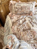 Gaeaspace  -  European vintage bear bedding set,twin full queen fairyfair ruffled retro cotton home textile bed sheet pillow case quilt cover