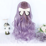 Gaeaspace  -  Fluffy Harajuku lolita pink purple mixed color bubble face curly wig Japanese soft girl long curly hair