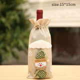 Gaeaspace  -  Christmas Santa Knitted Wine Bottle Case Elk Snowman Red Wine Champagne Bottle Cloth Merry Christmas Decor Happy New Year