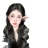 Gaeaspace  -  Lace Front Wig Black Long Wavy Human Hair for Women 24inch Cosplay Lolita Synthetic Lace Front Wig perruque sans colle