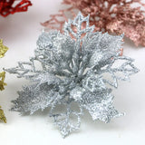 Gaeaspace  -  (10pcs) Artificial Christmas Tree Flower Glitter Decorations Xmas Ornaments New Year Gift