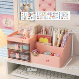 Gaeaspace  -  Multifunctional Kawaii Pen Holder Organizer Desktop Stationery Pencil Storage Box Drawer Desk Cute Ins Multi-layer Storage Box