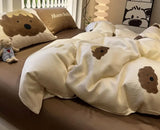 Gaeaspace  -  Trend lovely dog puppy brown bedding set kid single double,twin full queen fashion home textile bed sheet pillowcase duvet cover