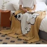 Gaeaspace  -  Nordic Style Class A Half-side Velvet Thickened Bedroom Knitted Blanket Cartoon Peace Dove Pattern Multifunctional Sofa Blanket