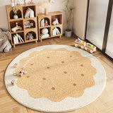 Gaeaspace  -  Cute Cartoon Carpets for Living Room Cream Style Bedroom Decor Round Carpet Fluffy Soft bedside Rug Home Plush thicken Floor Mat