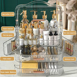 Gaeaspace  -  Transparent Desktop Cosmetics Storage Box Home Bedroom Bathroom Dust Skin Care Products Lipstick Jewelry Organizer Rack