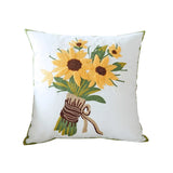 Gaeaspace  -  Rural Pillowcase, Fresh Living Room Sofa Pillow, Sunflower Embroidered Waist Pillow, Bedside Cushion