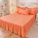 Gaeaspace  - Korean version bed skirt four piece set, princess style bedding set, autumn and winter thickened matte four piece set