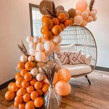 Gaeaspace  -  108pcs Burnt orange Balloon Garland Arch Kit Double Stuffed Cream and Pumpkin Orange Latex Balloon for Autumn Decorations