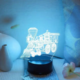 Gaeaspace  -  1pc  Train  3D Night Light, 3D Optical Illusion Lamp With Touch, 7-Color Changing Ambient Light For Bedroom