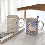 Gaeaspace  -  Ins Korean Cute Cartoon Duck Mug Girl Breakfast Milk Coffee Oat Cup Office Water Cup