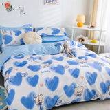 Gaeaspace  -  Soft Bedding Set Cute Rabbit Sheep Duvet Cover Flat Sheet Pillowcases Twin Queen Size Bed Linen Boys Girls Home Textile