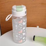 Gaeaspace  -  Kawaii Water Bottle  Tumbler With Straw Handle Aesthetic Cute Tritan Korean Coffee Tea Juice Cup School Drinking Bottle 600ml