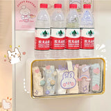 Gaeaspace   -  Kawaii Wall-mounted Storage Box For Underwear Socks Cute Plastic Organizing Boxes Clear Stationery Bathroom Makeup Organizer