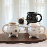 Gaeaspace  -  1pc Son Moon Stars Coffee Mug 350ml/11.8oz Divination Brew Shaped Ceramic Coffee Cup Christmas Holiday Gifts Family Unique Gifts