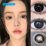 Gaeaspace  -  Gugu Black Colored Contact Lenses Soft For Eyes Small Beauty Pupil Myopia Prescription Degrees Yearly Natural New