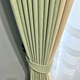 Gaeaspace  -  New Japanese-style Living Room Matcha Green Curtains Simple Bedroom Blackout Cotton Linen Curtain Room Noise Reduction Drapes