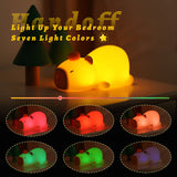 Gaeaspace  -  Capybara Night Light Cute Silicone Lamp LED Touch Sensor Lamp RGB Soft Lamp Children Night Light Bedroom Desktop Decoration Gift