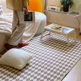 Gaeaspace  -  Nordic Style Living Room Decoration Cartoon Print Carpet Cute Rugs for Bedroom Fluffy Soft Checkerboard Rug Home Plush Floor Mat