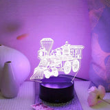 Gaeaspace  -  1pc  Train  3D Night Light, 3D Optical Illusion Lamp With Touch, 7-Color Changing Ambient Light For Bedroom