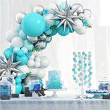 Gaeaspace  -  NEW 1set Blue Silver Balloon Wreath Children's Birthday Party Anniversary Wedding Valentine's Day Arched Balloon Set